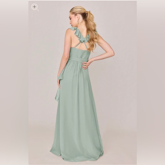 NEW Revelry Valerie Chiffon Faux Wrap Dress in Sage W12 - Picture 2 of 16